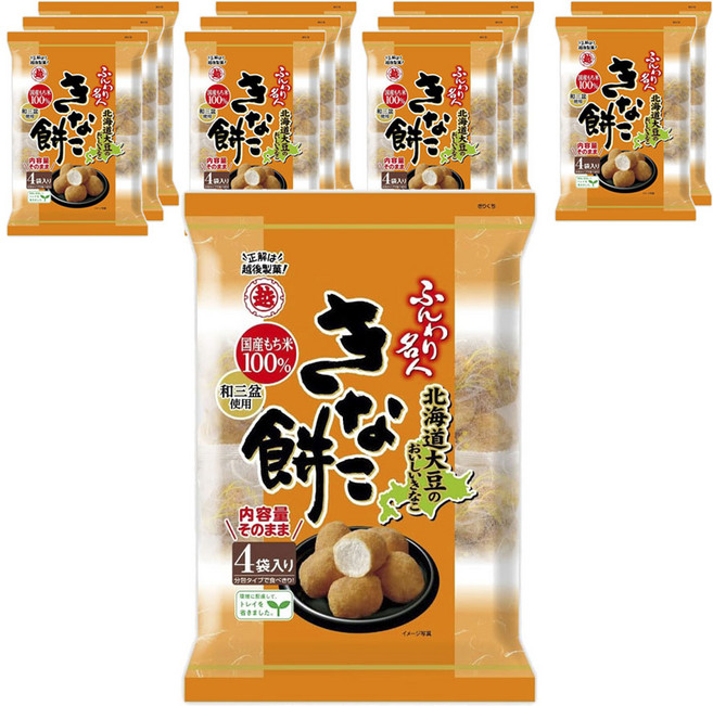 FunwariMeijin 黃豆粉米果 4包入, 75g, 12袋