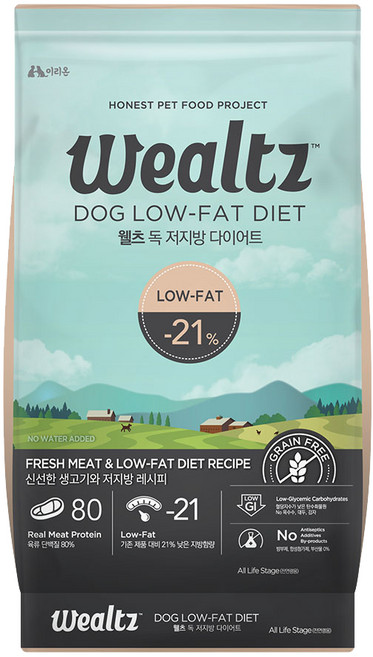 【Wealtz維爾滋】天然無穀狗糧 1.2kg 2.1kg 6kg 狗飼料 幼犬 成犬 老犬 鮭魚 低脂 護眼 關節, 1個, 維爾滋無穀狗糧-低脂高纖,6kg, 鮭魚, 低脂高纖