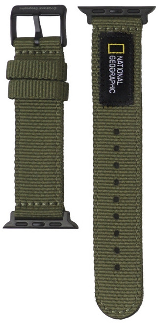 國家地理 Apple Watch Nato 尼龍錶帶 38/40/41/42mm, 軍綠色,38/40/41/S10 42mm, 1個