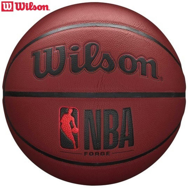 WILSON 威爾森 合成皮籃球 NBA FORGE系列 酒紅 7號, 1個