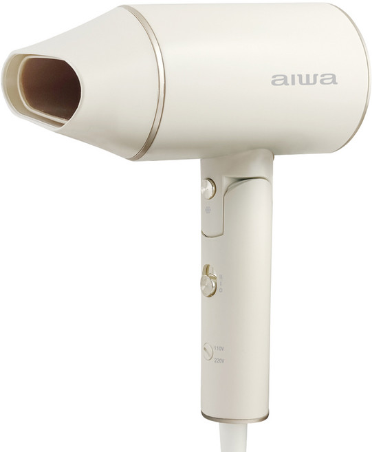 AIWA愛華 雙電壓負離子吹風機 AHD-2202D 國際電壓 旅行用, 白色