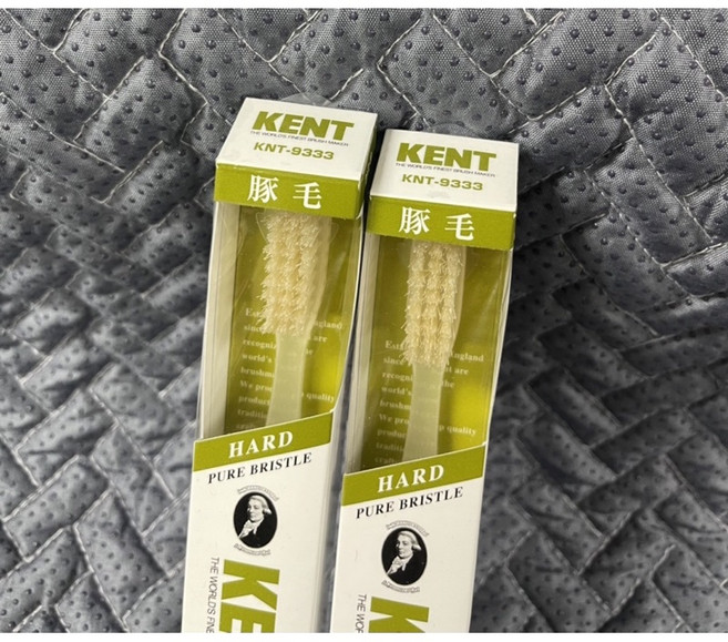 KENT 日本 豬毛 硬毛 牙刷, 1個