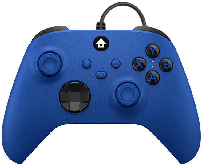 電腦有線手把 (副廠) - 適用於 PC / Steam 霍爾搖桿 震動手把, 藍色, 1個, Series X