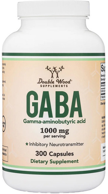 Double Wood GABA γ-氨基丁酸 1000mg 膠囊, 1個, 300錠