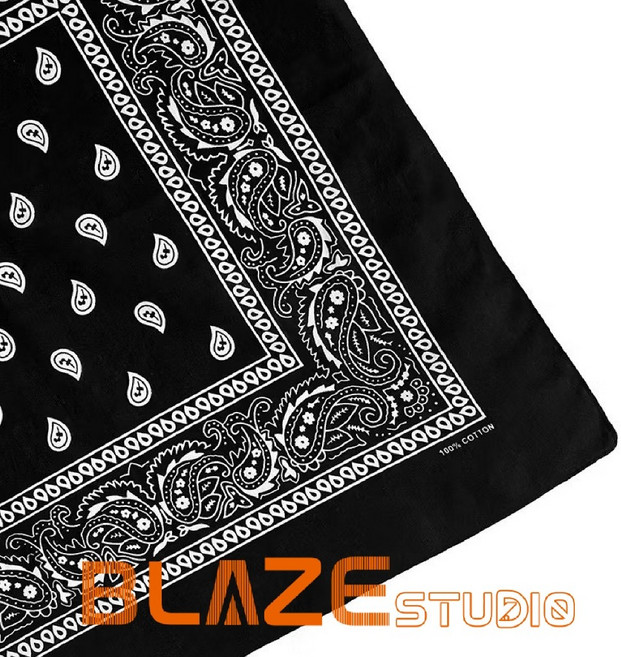 BLAZE 100%純棉 花變形蟲紋 bandana 圍巾