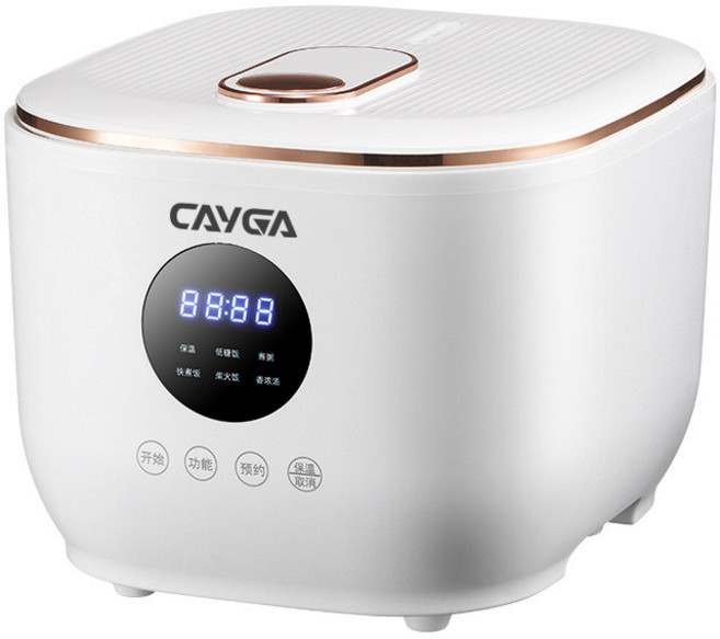 CAYGA 電飯煲 低糖 智能預約 3L, 1個, 白色3L陶瓷釉內膽單機,臺灣110V英文, 白色, 臺灣110V英文