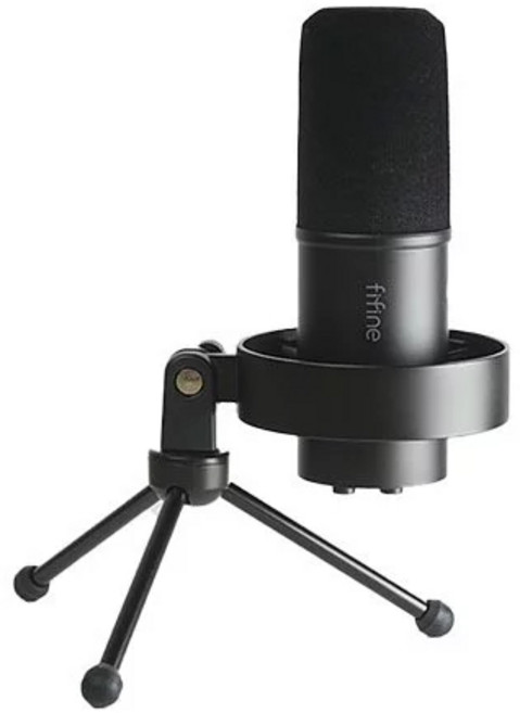 FIFINE K688 動圈式麥克風 USB/XLR雙模式 電腦直播麥克風 專業錄音 附防噴罩 即時監聽, 1個, 黑色