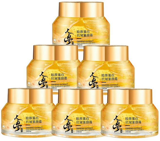 KUGE 人參膠原蛋白抗皺童顏霜 - 淡化紋路 提拉緊緻肌膚人參精華緊緻霜, 50g, 6件
