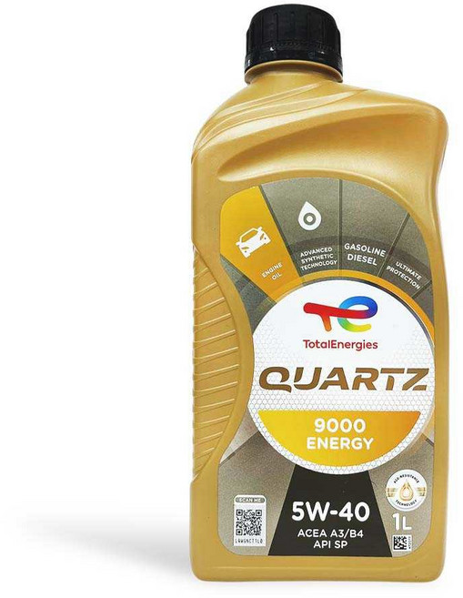 TotalEnergies道達爾 QUARTZ 9000 ENERGY 全合成引擎機油 卓越引擎保護 延長引擎壽命, 5w40, 1L, 1瓶