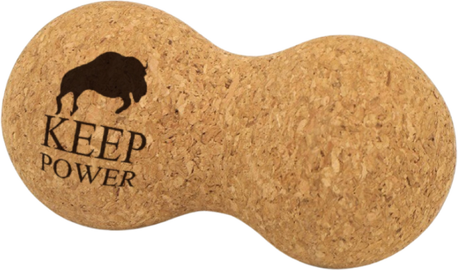 KEEP POWER 軟木花生球 筋膜球 按摩球 花生筋膜球 皮拉提斯 瑜珈按摩球, 軟木色 大花生, 1個