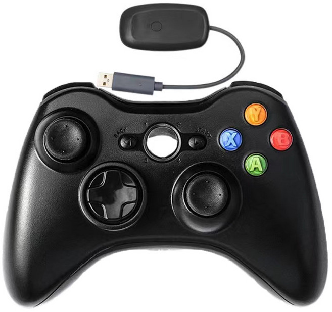 X BOX360 有線遊戲手把 黑色, 24G無線主機款 - 黑色, 1個, 如圖