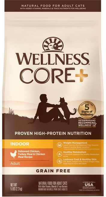 WELLNESS CORE 室內成貓無穀雞肉配方乾糧 5lb/11lb, 2.27kg, 1個, no this value