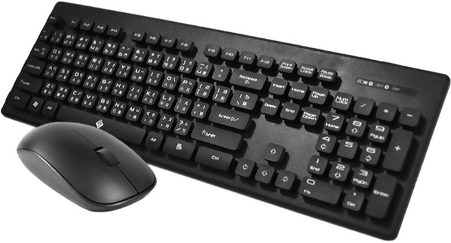 Lakoo無線鍵盤滑鼠組 靜音防水2.4GHz無線光學滑鼠 Nano接收器, Black, 06-KB99, 一般類型(全尺寸)
