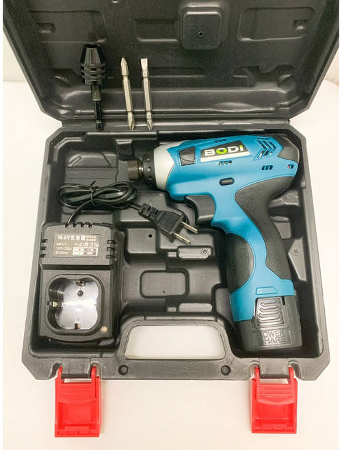 16.8V 鋰電衝擊起子機 附塑膠手提盒, 1個, BODI衝擊起子 16.8V_2AH單電