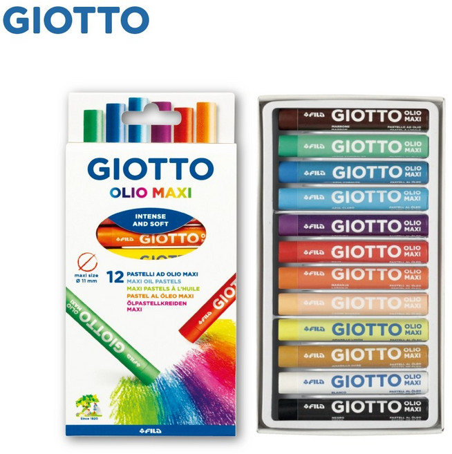 GIOTTO 兒童粉蠟筆 12色, 1個
