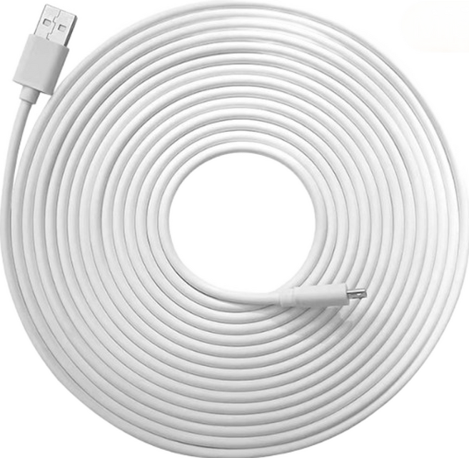 小米粉 攝影機專用電源線 安卓接口 microusb, 白色, 1個, 10m