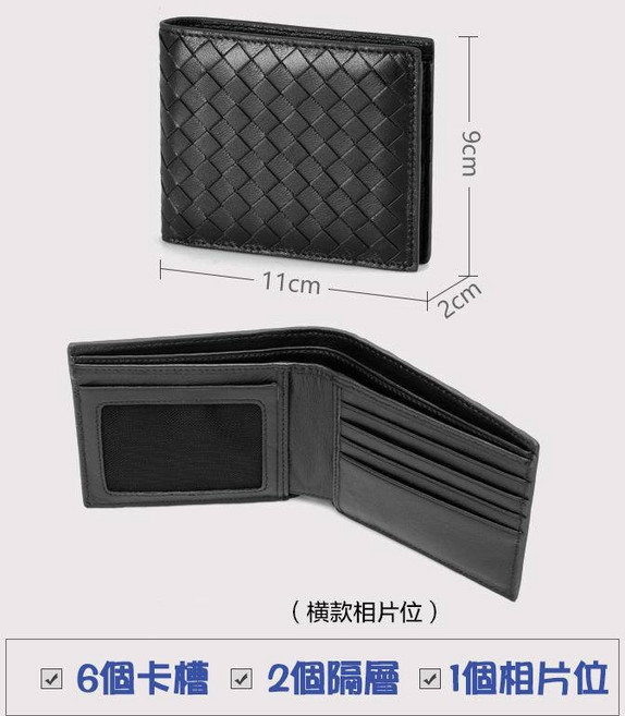 編織錢包 羊皮短夾