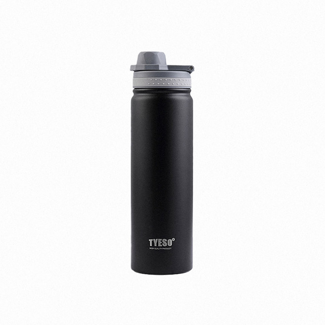 【TYESO泰碩正品】隱藏拉環不鏽鋼保冰保溫瓶750ML TYESO/泰碩正品/不鏽鋼保溫水壺/運動水壺/真空, 紳士黑, 1個, 750ml