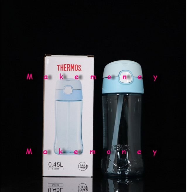 THERMOS 膳魔師 F4011T系列 兒童吸管瓶 450ml 兒童水壺, 藍色, 1個