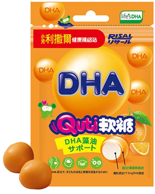 小兒利撒爾 Quti軟糖 乳酸菌 維他命C 晶明葉黃素 日本珊瑚鈣 藻油DHA 羊乳片 兒童保健 寶寶軟糖, 10個, 1顆