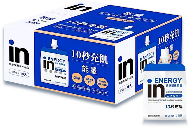 森永in 能量果凍 白葡萄口味, 180g, 18個裝