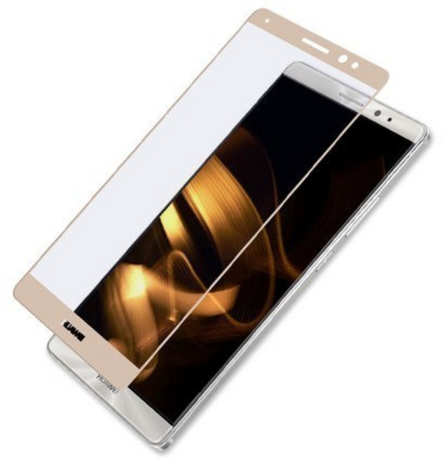 HUAWEI 華為 全膠滿版 9H 鋼化膜, 1個, Mate8 滿版-金