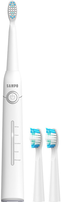 SAMPO聲寶 五段式音波震動牙刷 TB-Z2002L 牙垢清潔 原廠保固, 極地白, 1個, TB-Z2002L-W