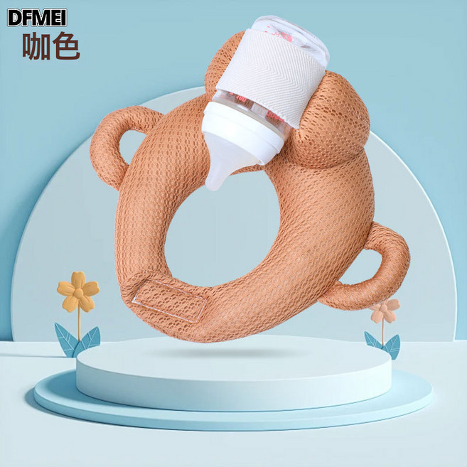 DFMEI 新生嬰兒防吐奶斜坡墊寶寶防溢奶嗆奶斜坡枕側躺餵奶神器哺乳枕頭, 純天絲咖【手握款-喝奶墊】