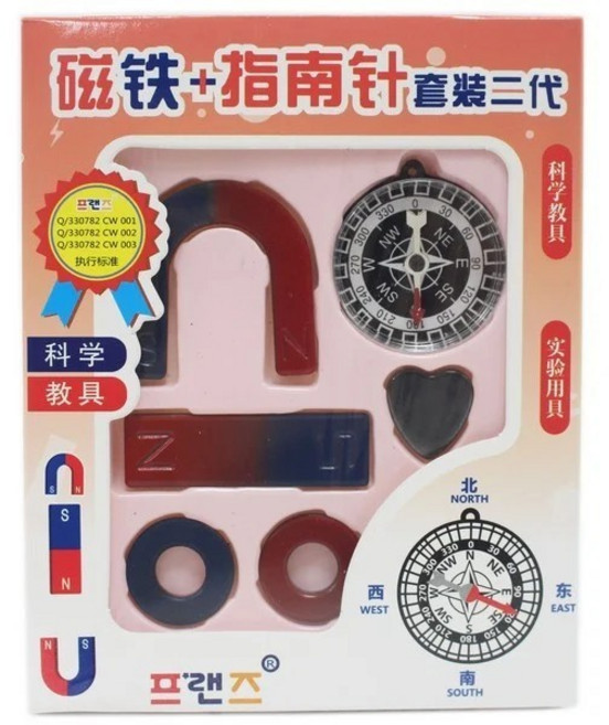 教學 磁鐵 指南針 套裝2代 科學實驗教具, 1個, 指南針磁鐵組 | 一組入