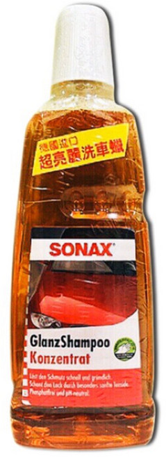 SONAX 舒亮 超亮麗洗車蠟 中性洗車精 無磷 鍍膜車可用 泡沫洗車 濃縮洗車精, 1個, 1L