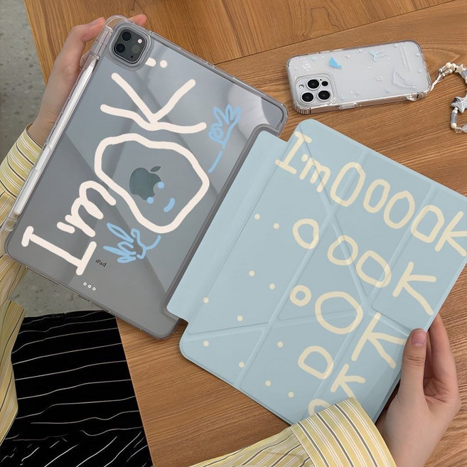 imok 磁吸保護殼 適用於 iPad, 奶油藍, 1個
