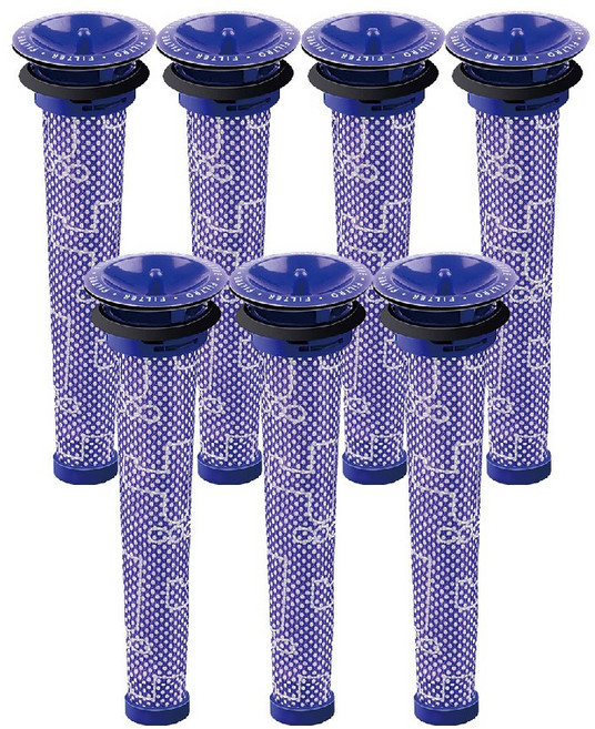 適用 Dyson戴森 V6 V7 V8 V8 Slim DC58 DC59 DC61 DC62 HH07 HH08 HH11 HH15 SV07 SV09 SV10 SV10D 前置後置濾網 濾芯, 7個, V6/7/8 前置 965661-01, 濾心