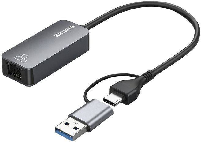 USB-C 2.5GbE 外接網卡 2500M 高速乙太網路卡 RTL8156B晶片, 1個, 銀色, Kamera USB3.0 轉 RJ45