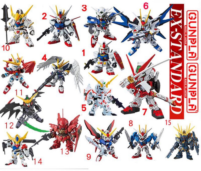 SD鋼彈模型組 - RX-78 攻擊自由 獨角獸 新安州等多款機體 (共15隻), 1個, 任選5隻