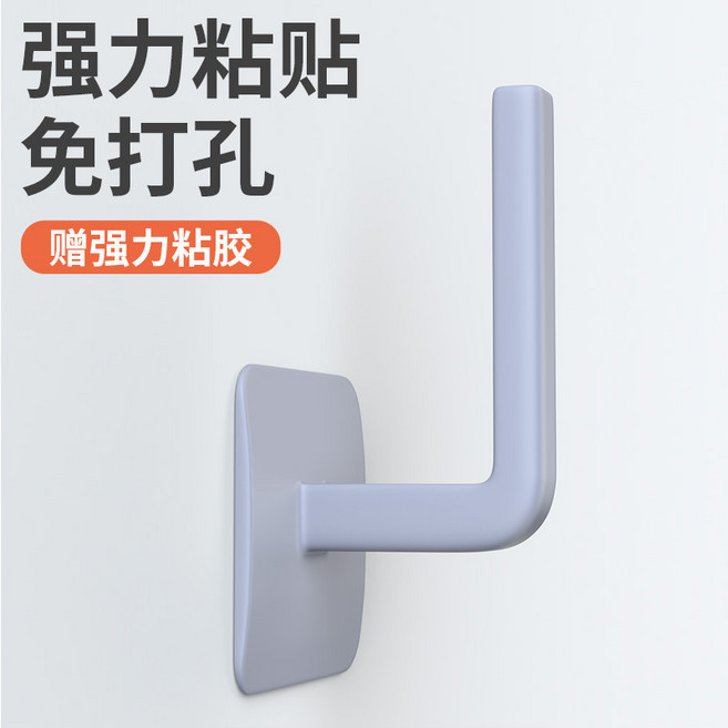L型免打孔掛鉤 強力黏貼 無痕置物 牆壁收納 多功能家用 廚房浴室通用+L型灰色 掛鉤加強型035[一個裝送強力雙面粘膠一片+默認尺寸, 1個, L型灰色 掛鉤加強型035[一個裝送強力雙面粘膠一片:默認尺寸