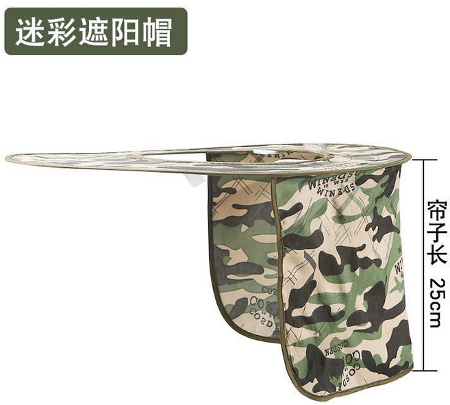 工地防曬帽 遮陽帽檐帶風扇 太陽能 夏季透氣頭盔, 迷彩遮陽帽