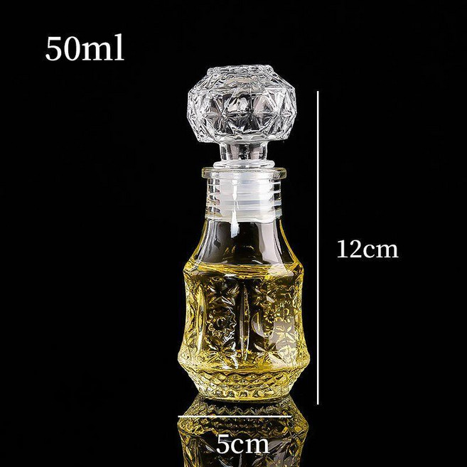 good 器透明分裝酒瓶個性空酒瓶玻璃酒瓶復古玻璃瓶, 1個, 50ml束腰款5只, 50ml 束腰款