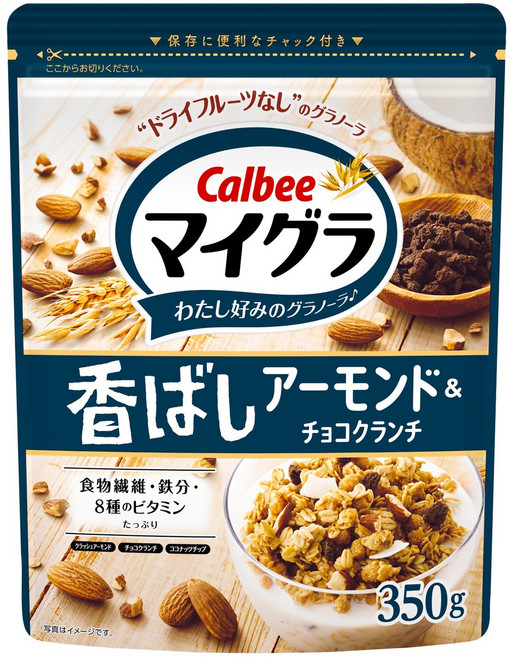 Calbee 卡樂比 My Gura 香濃杏仁&巧克力脆片, 1個, 350g