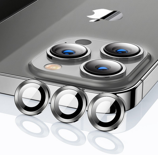 QTR iPhone17鏡頭保護貼 康寧玻璃 AR防眩光, 1個, 石墨色13Pro/ProMax(3入組)