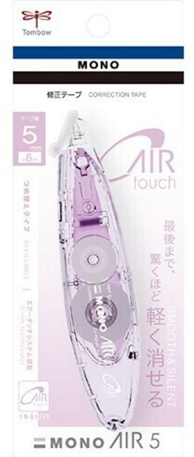 Tombow MONO AIR 5 省力型修正帶, 1個, 波絲菊粉