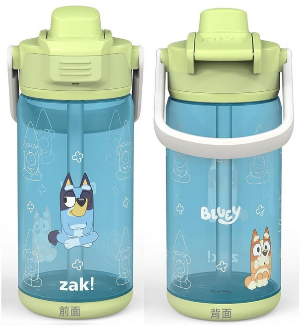 啵比小舖 美國zak! Beacon 兒童防漏吸管水瓶 - 兒童水壺推薦 安全材質 防漏設計, 1個, 布麗-藍, 布麗-藍, 16 OZ(473ml)