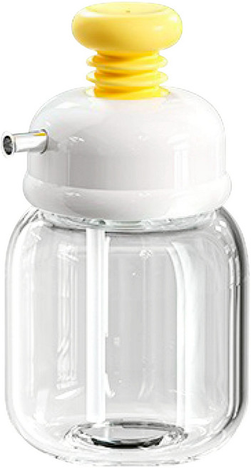 按壓式定量調味瓶 透明玻璃油醋瓶 防漏油罐, 1個, 100ml
