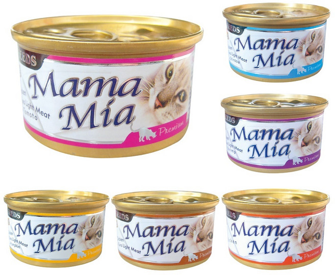 Mamamia鮮嫩雞肉底貓罐85G * 24罐【超取限購一組】, 1個, 隨機混搭