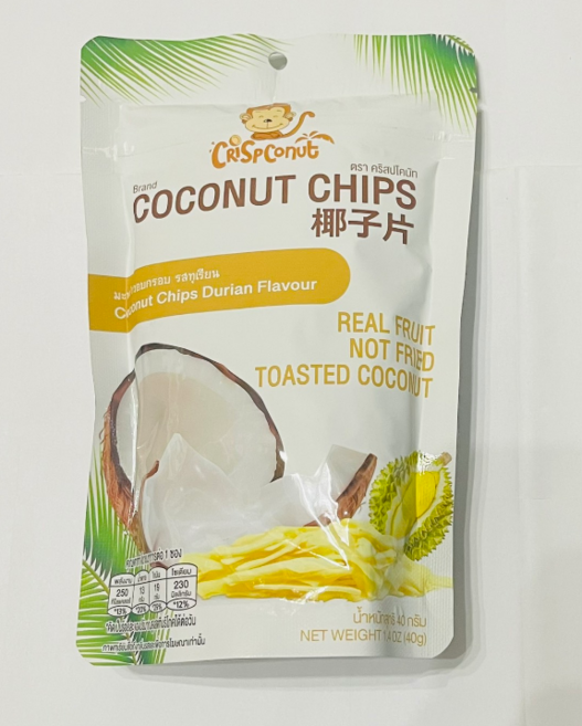 Crispconut 猴子牌 椰子脆片 榴槤風味, 40g, 1個