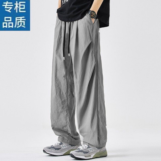 傘兵工裝褲男 夏季薄款速乾闊腿長褲 直筒寬鬆休閒神褲 透氣百搭潮流