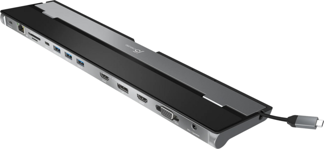 j5create USB-C 13合1多功能筆電擴充基座 JCD543 Type-C擴展塢 適用於多種設備, 黑色, 1個