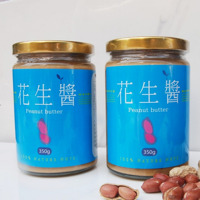 自然堅果 無糖花生醬 台灣花生仁 無添加 黃麴毒素檢驗合格, 1個, 無糖花生醬350g