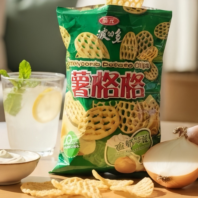 華元 波的多 薯格格 蚵仔煎風味 大包裝 洋芋片, 1個, 華元波的多薯格格酸奶洋蔥口味, 500g