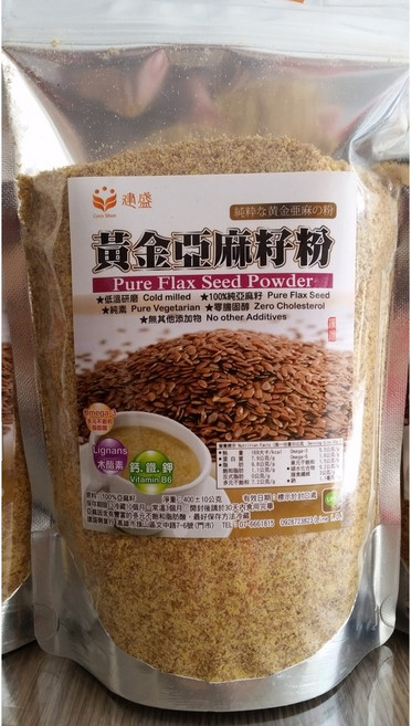 建盛 黃金亞麻籽粉 低溫研磨 100%純天然, 1個, 600g
