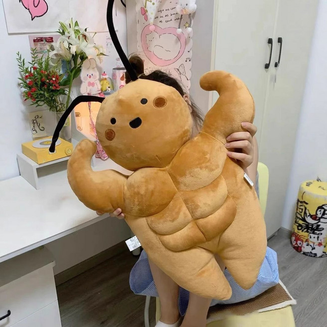 肌肉蟑螂毛絨玩偶抱枕, 1個, 肌肉小強【快帶我回家】, 47cm